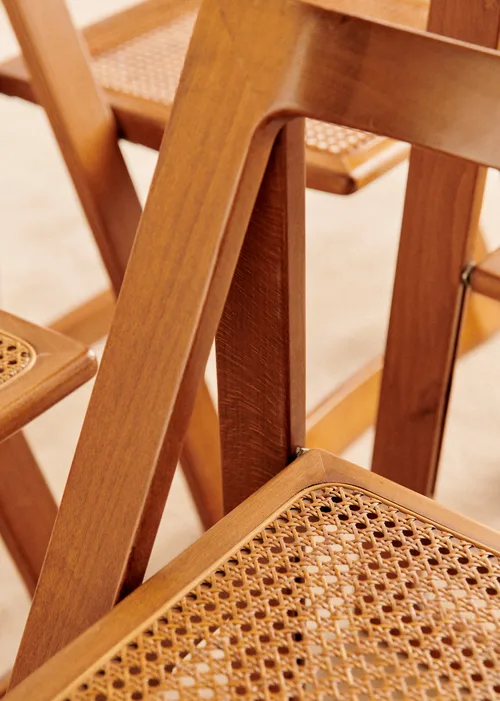 Lot de 6 chaises pliantes par Aldo Jacobert années 60 - Cannage — image 4