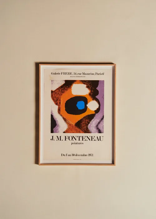 Affiche Galerie Frêre, J-M Fonteneau, 1971 - 50,5 x 66,5 cm