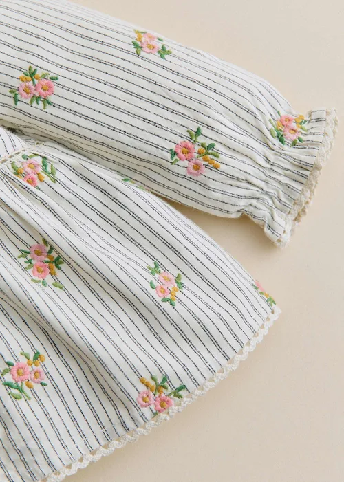 Blouse Adèle - Rayures Broderies Fleurs — image 3