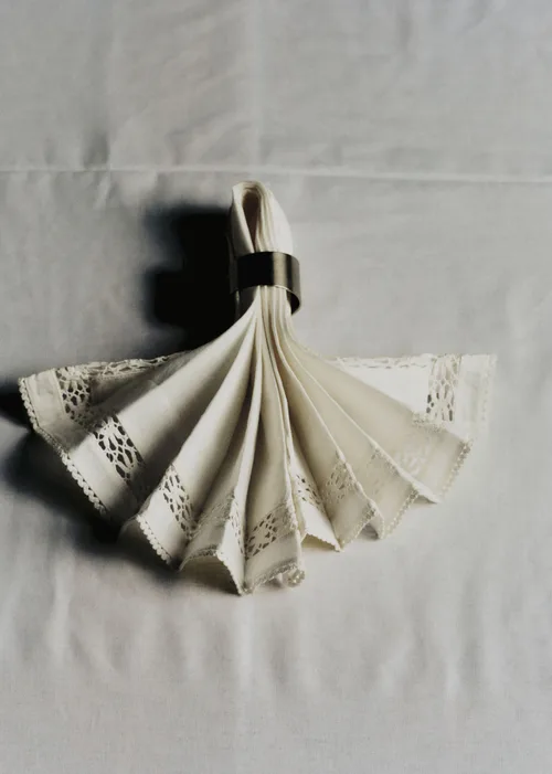 Set de 2 serviettes brodées - Ecru Uni — image 5
