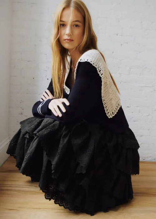 Jupe Bakta - Sézane x SEA NY - Broderie Unie Noire — image 6