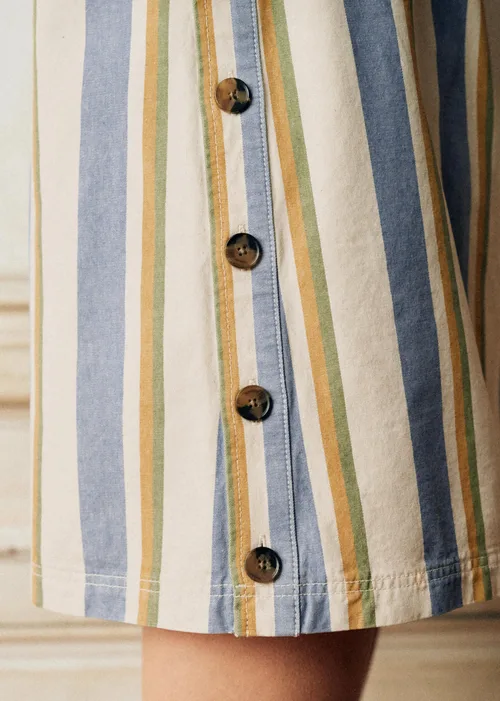 Robe Nicila - Rayures Bleu Ecru Jaune — image 2