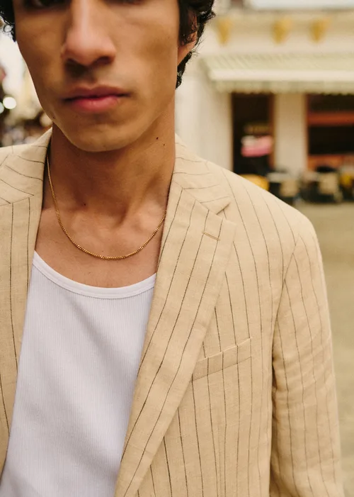 Veste Kale - Beige Rayures Fines Marron — image 4