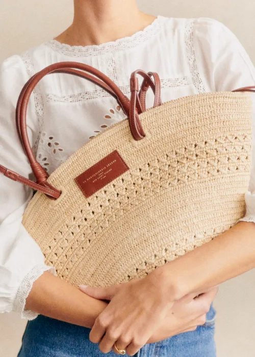 Panier Justine - Raphia Naturel Ajouré — image 4