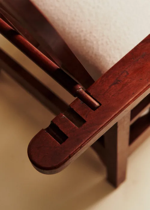 Fauteuil dossier inclinable vintage acajou - Acajou — image 6