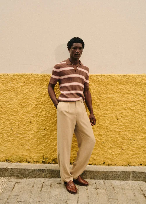 Polo Maille Rafael - Marron / Rose — image 5