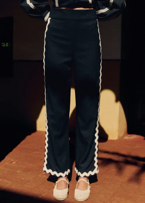 Pantalon Fausto - Noir Zigzag Ecru