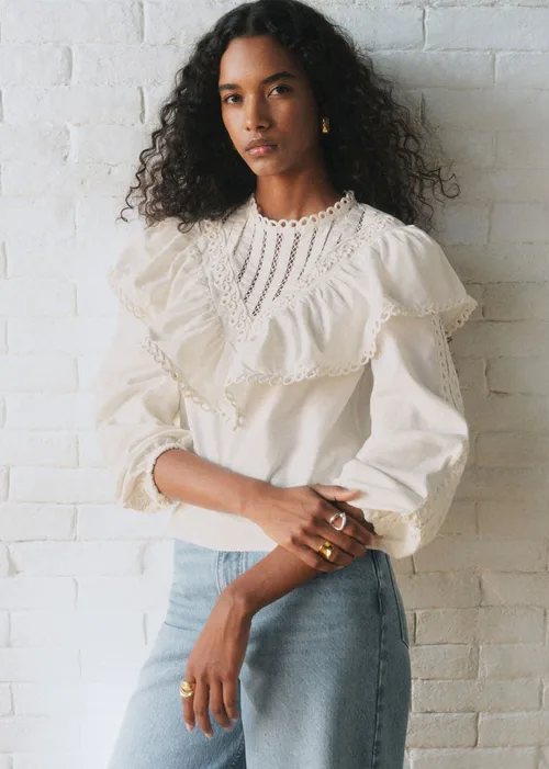Blouse Amarine - Sézane x SEA NY - Broderie Unie Ecru