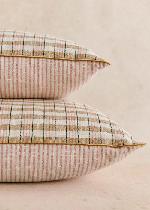 Coussin Tissé Pianissimo - Petit modèle - Café et Blush — image 6