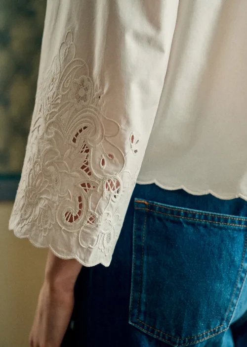 Chemise Alycia - Broderie Placée Ecru — image 3