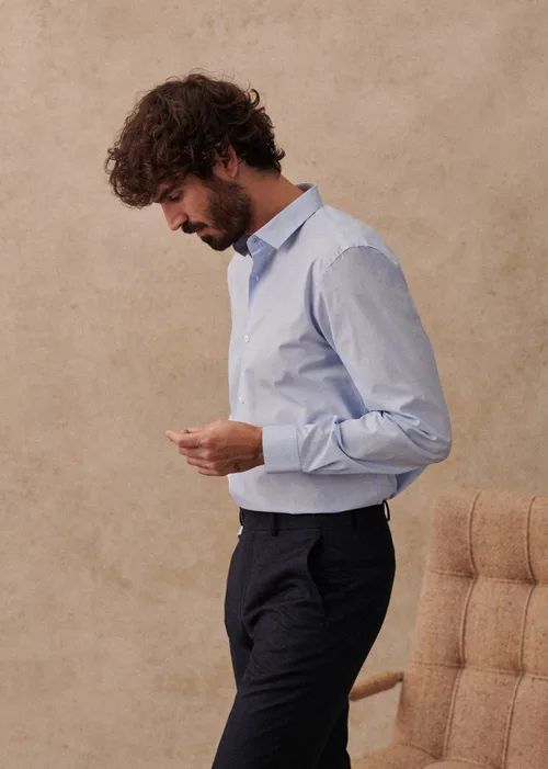 Chemise Allen Popeline - Fil à Fil Bleu — image 6