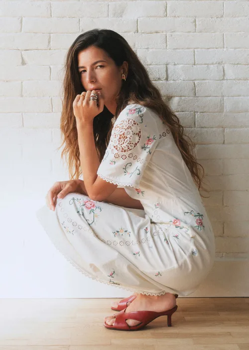 Robe Olivia - Sézane x SEA NY - Broderie Contrastée Mini Multico Fond Écru — image 5