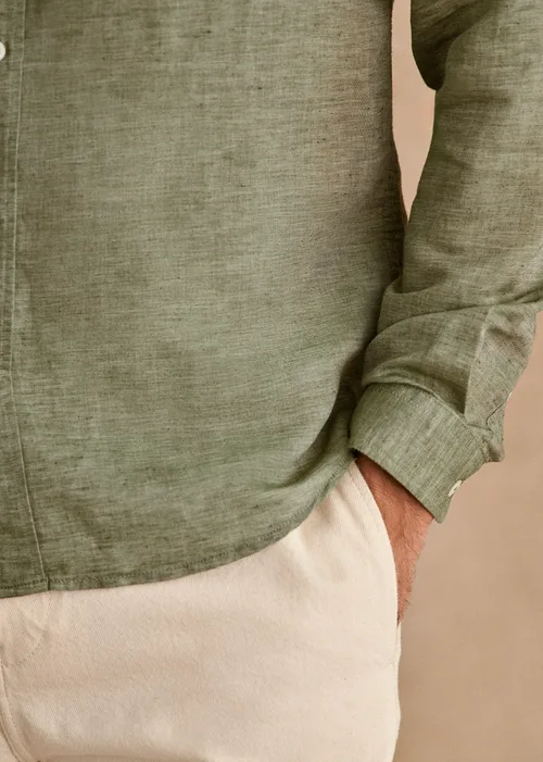 Chemise Benny Coton Lin - Kaki Délavé — image 6
