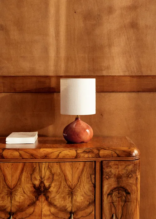 Lampe Banjo petit modèle - Rouille - Abat-jour Dolce - Jute Écru — image 5