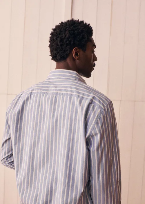 Chemise Charlie - Bleu Rayures Vert / Blanc — image 4