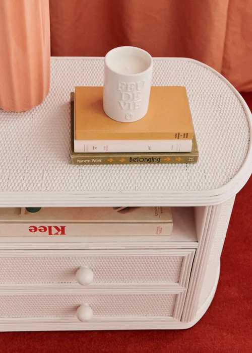 Ensemble de chambre vintage : tête de lit et paire de chevets - Rotin — image 3