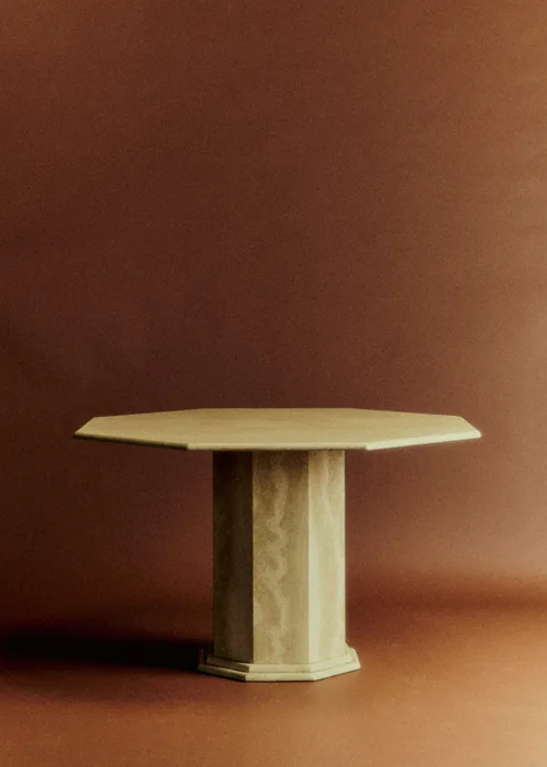 Table à manger en travertin octogonale italienne années 70 - Travertin — image 8