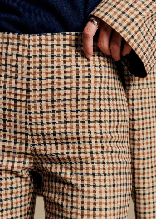 Pantalon Ciara - Carreaux Camel Beige et Noir — image 3