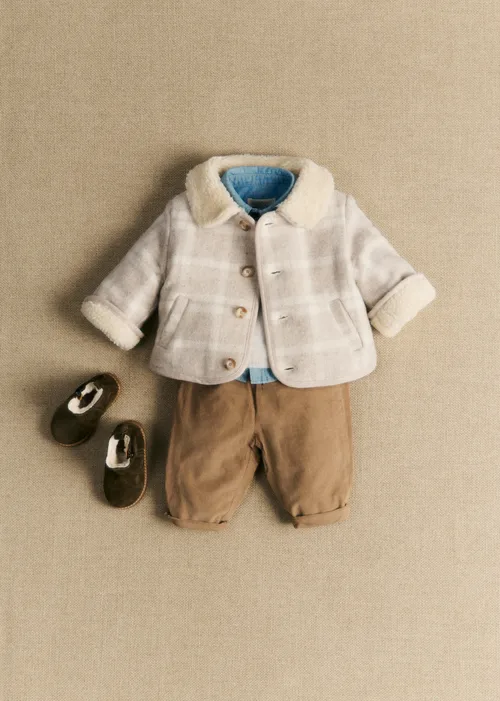 Manteau Abel - Carreaux Beige Écru