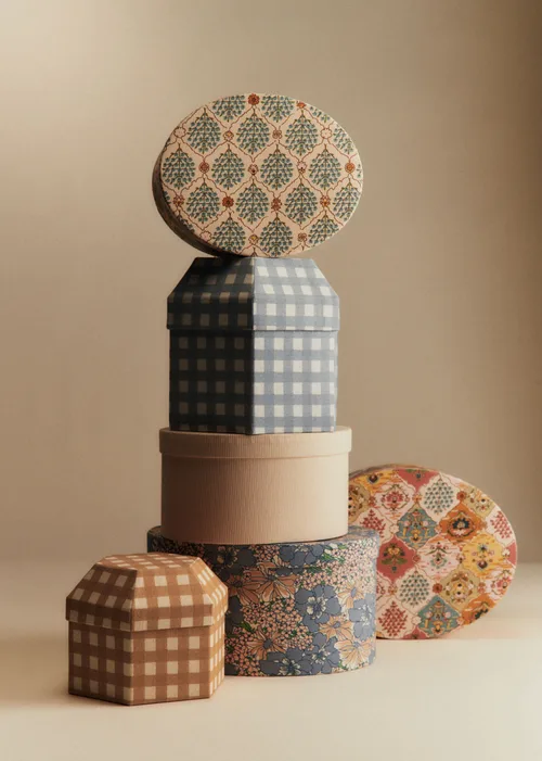 Boîte rangement ovale - petit modèle - Imprimé Scénettes Bleu — image 6