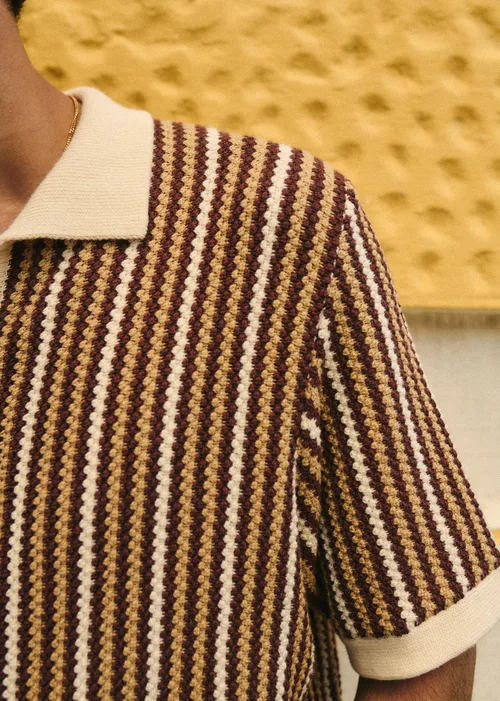 Chemise Maille Angelo - Ecru / Marron — image 5
