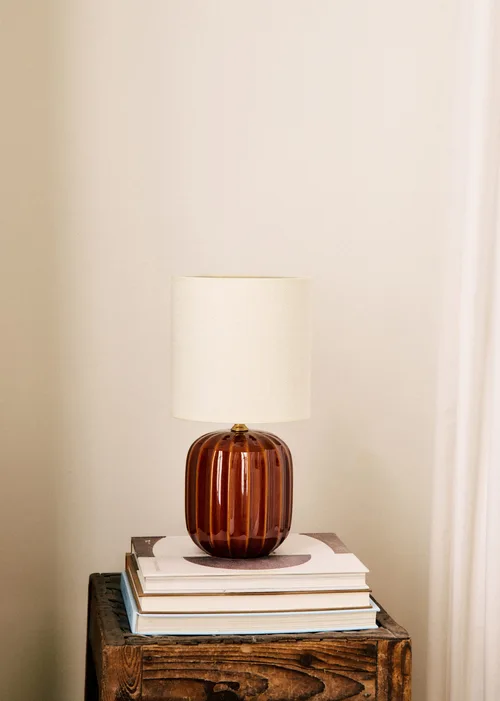 Lampe Traviata petit modèle - Moka - Abat-jour Dolce - Jute Écru — image 5