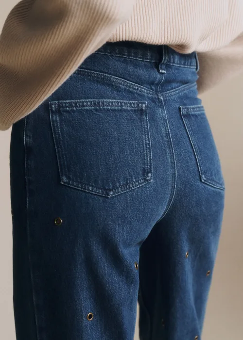 Pantalon Le Wide Leg - Bleu Foncé Oeillet — image 3