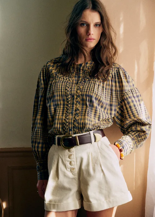 Chemise Orla - Carreaux Ocre Bleu