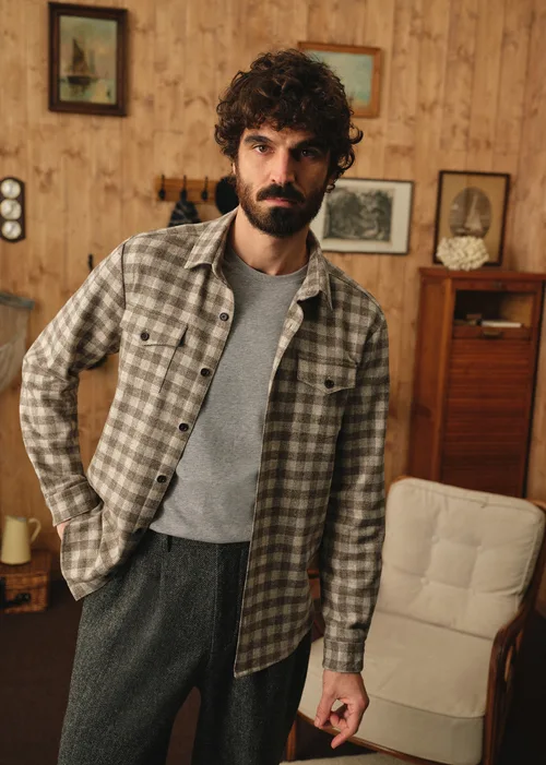 Surchemise Ethan Carreaux - Brun / Beige — image 5