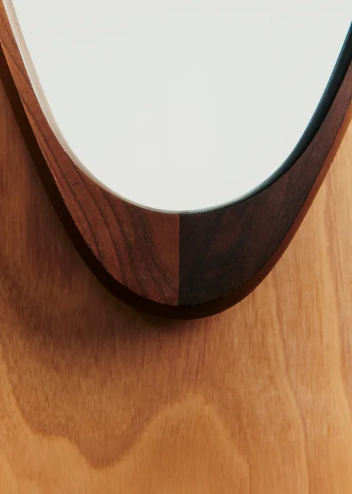Miroir losange vintage en teck - Teck — image 4