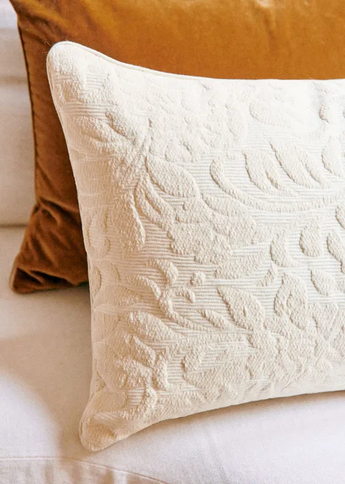 Coussin Jacquard - Grand modèle - Duo des Fleurs - Écru — image 4
