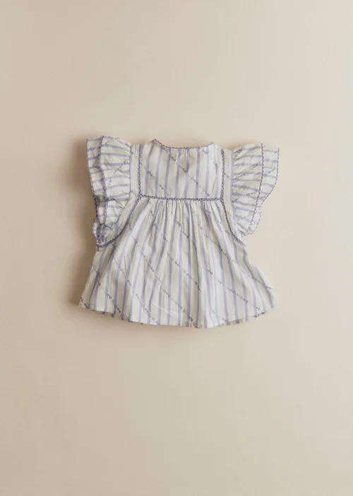 Chemise Tallulah - Rayures Lavande Broderie — image 5