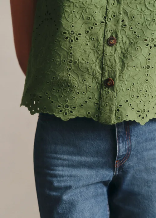 Blouse Roni - Broderie Unie Vert d'Éte — image 3