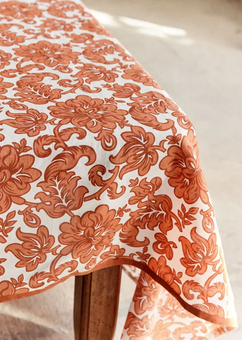 Nappe Imprimée - Fleurs de Positano - Terre de Sienne