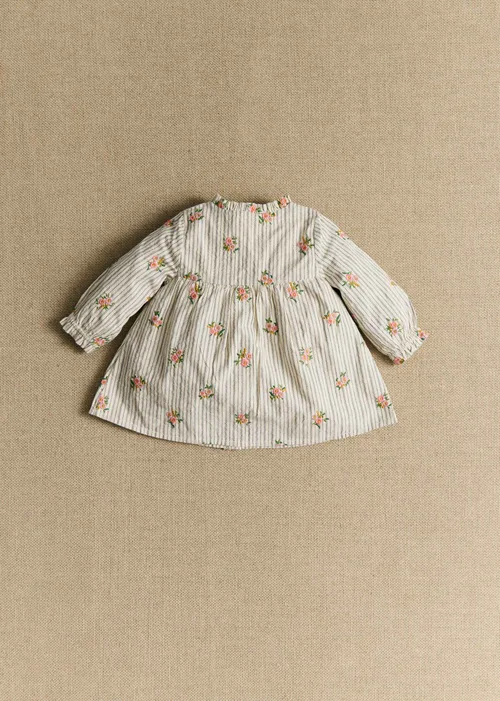 Robe Romy - Rayures Broderies Fleurs — image 3