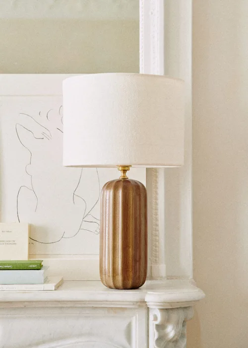 Lampe Traviata - Bois - Abat-jour Dolce - Jute Écru — image 5