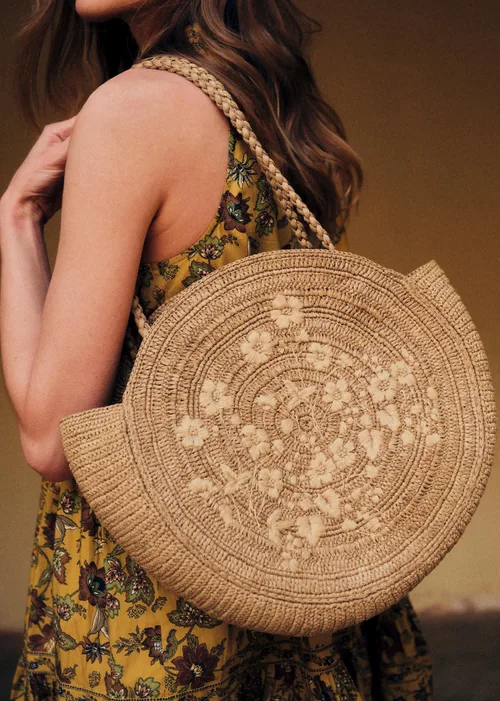 Panier June - Naturel Foncé Broderie Fleurs — image 3