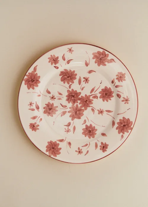 Set de 4 assiettes plates - Fleurs de Jardin - Terre de sienne — image 4