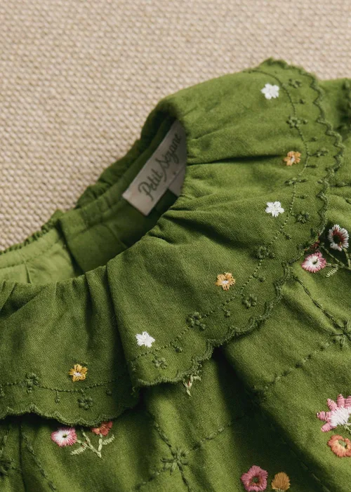 Robe Hélo - Olive / broderie herbier — image 4