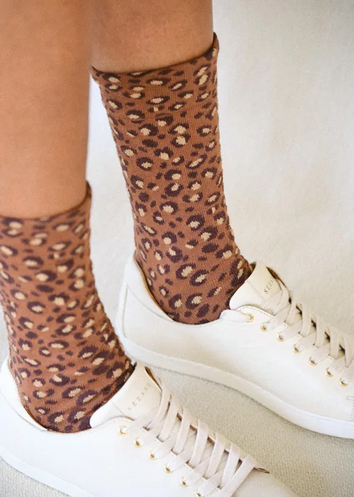 Chaussettes léopard - Léopard Marron — image 4