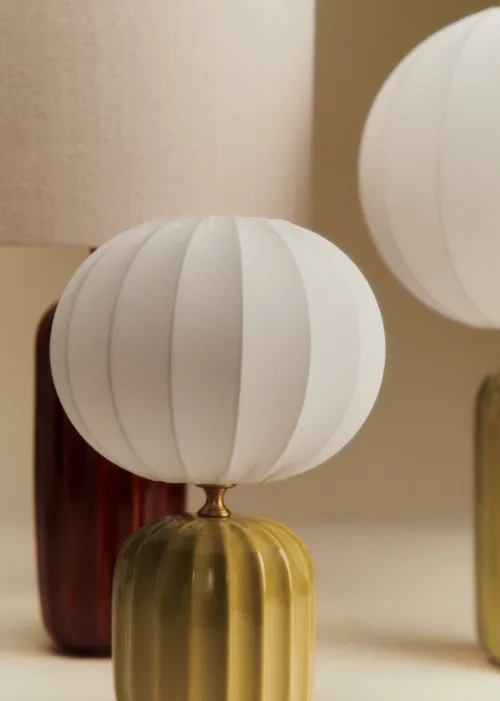 Lampe Traviata petit modèle - Vert olive - Abat-jour Sonate - Écru — image 3