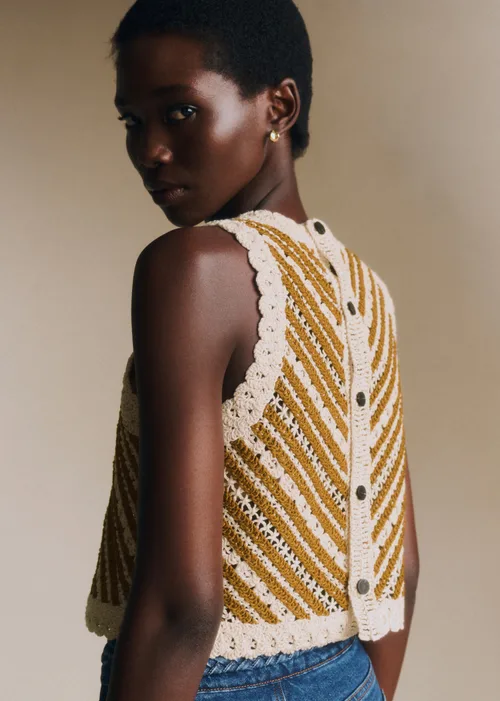 Blouse Ilona - Écru / Camel — image 3