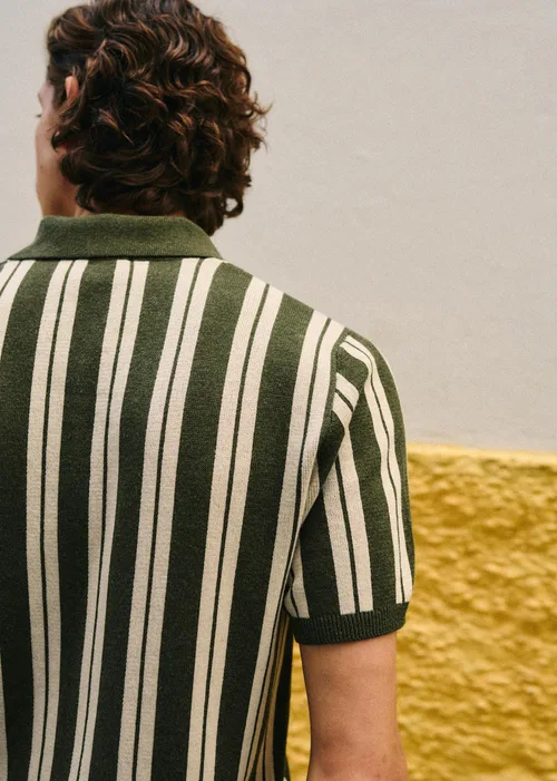 Polo Maille Marius - Vert / Écru — image 2