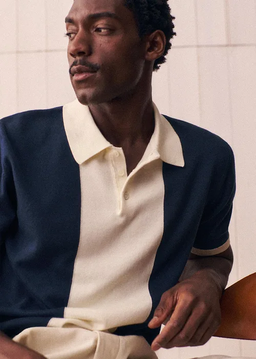 Polo Maille Tommaso - Marine / Ecru — image 2