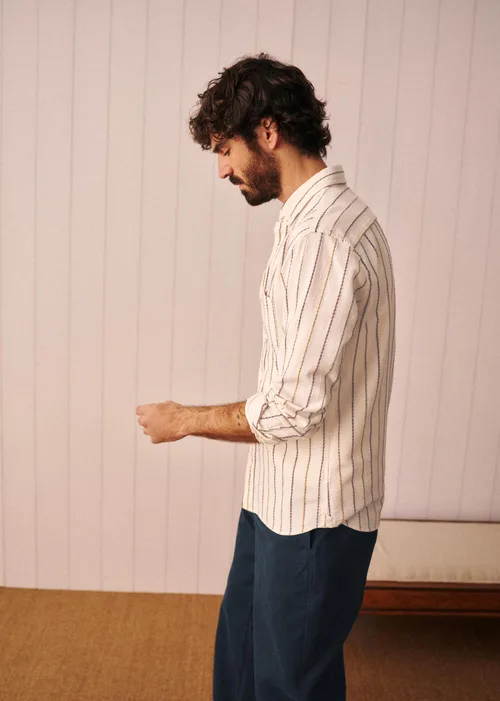 Chemise Charlie Texturée - Écru Rayures Multico — image 2
