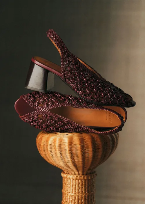 Sandales Enora - Bordeaux brillant tressé