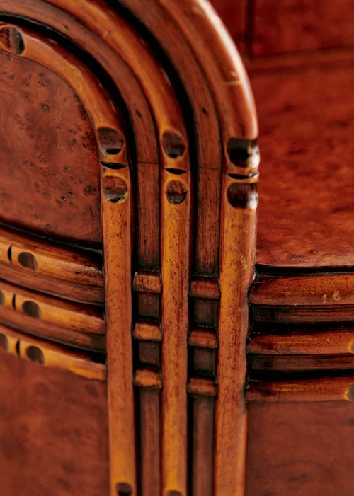 Ensemble de chambre vintage en loupe d'orme : commode et paire de chevets - Loupe d'orme — image 4