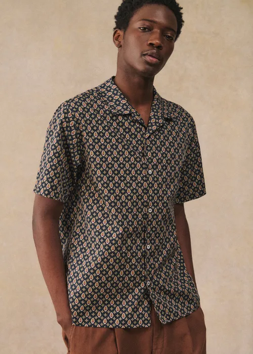 Chemise Holt - Marine Motif Ocre — image 5