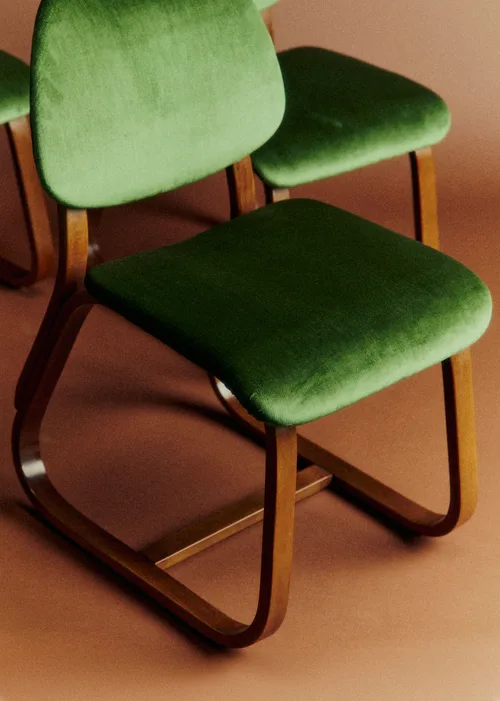 Lot de 4 chaises vintage velours vertes - Velours — image 10