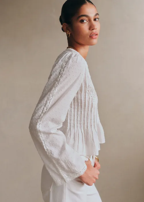 Chemise Lucienne - Broderie Contrastée Écrue — image 3